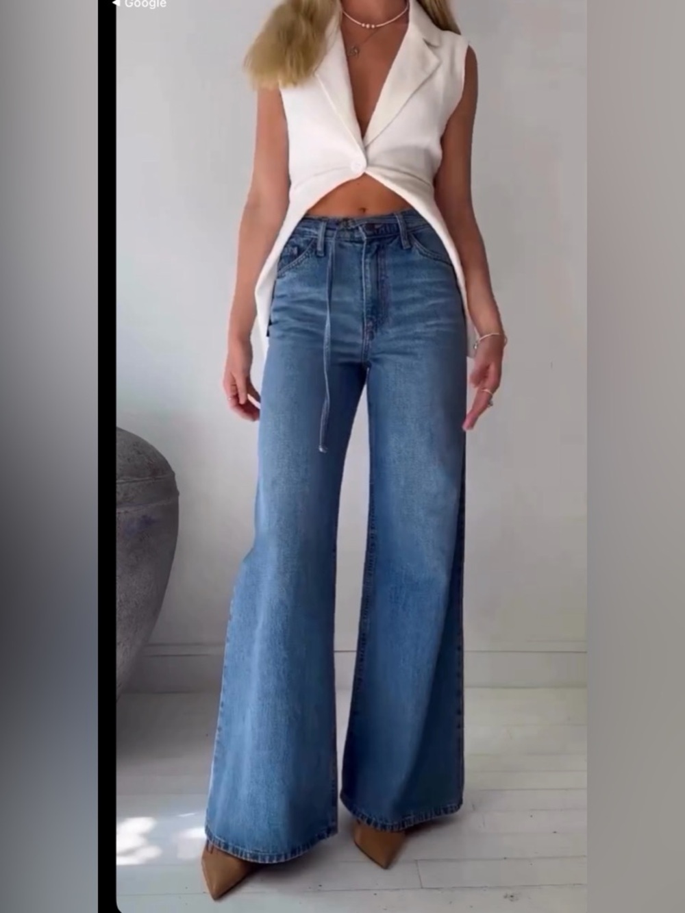 Nobody Denim carly Light Blue High-Rise Wide Leg Jeans - Picture 4 of 14